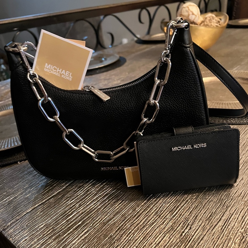 Michael Kors new with tags, black jet set travel, Crossbody and matching wallet
